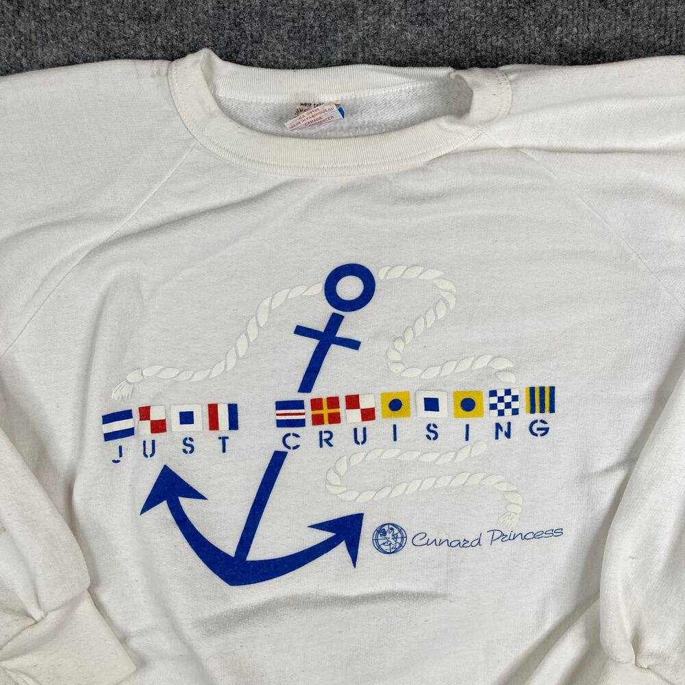 West Coast Shirts‎ Sweatshirt Womens L White Just Cruising Anchor Nautical